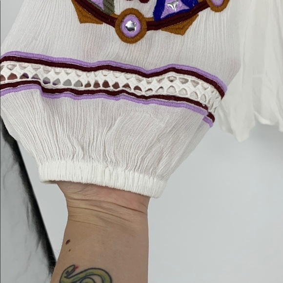 INC Off-The-Shoulder Top Tribal Wheel Embellished - Picture 8 of 11